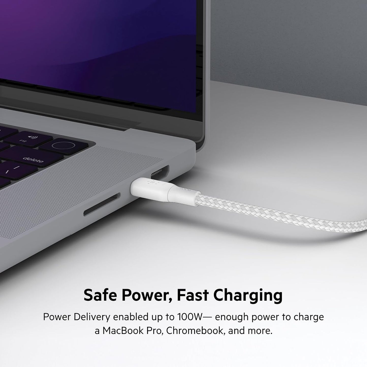 كيبل بيلكن BoostCharge تايب سي الى تايب سي بقدرة شحن 100 واط وطول 2 متر | Belkin BoostCharge USB-C to USB-C Cable 100W 2m