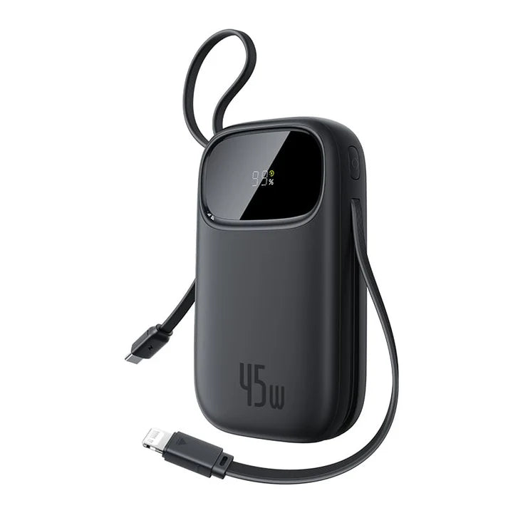 Baseus EnerFill FC31 Qpow 3 Power Bank 20000mAh 45W Black - باور بانك بيسوس انرفيل FC31 كيو باو 3 20000 مللي أمبير 45 واط أسود