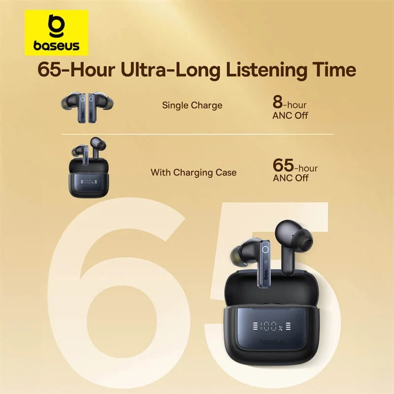 Baseus Bowie 35 TWS Earphones Black - سماعات بيسوس بوي 35 لاسلكية سوداء