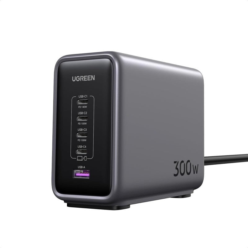 UGREEN 300W Nexode GaN USB C Charger 5 Ports Desktop Charging Station UK - محطة شحن يوجرين 300 واط 5 منافذ تقنية جان