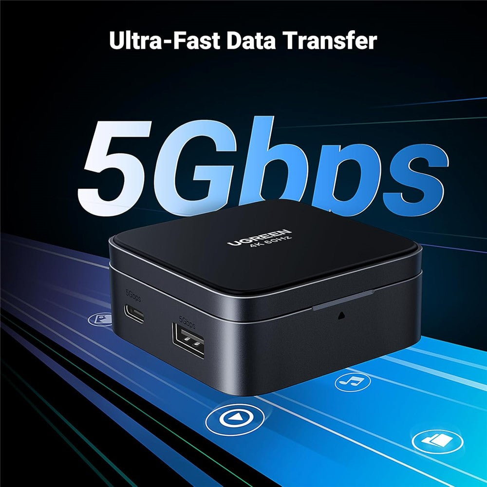 UGREEN USB C Hub, 4-in-1 Magnetic USB C to HDMI Adapter 4K@60Hz, 100W PD Charging, Foldable Portable USB C Adapter | محول يو جرين USB C هب 4 في 1 مغناطيسي HDMI 4K@60Hz شحن سريع 100W قابل للطي