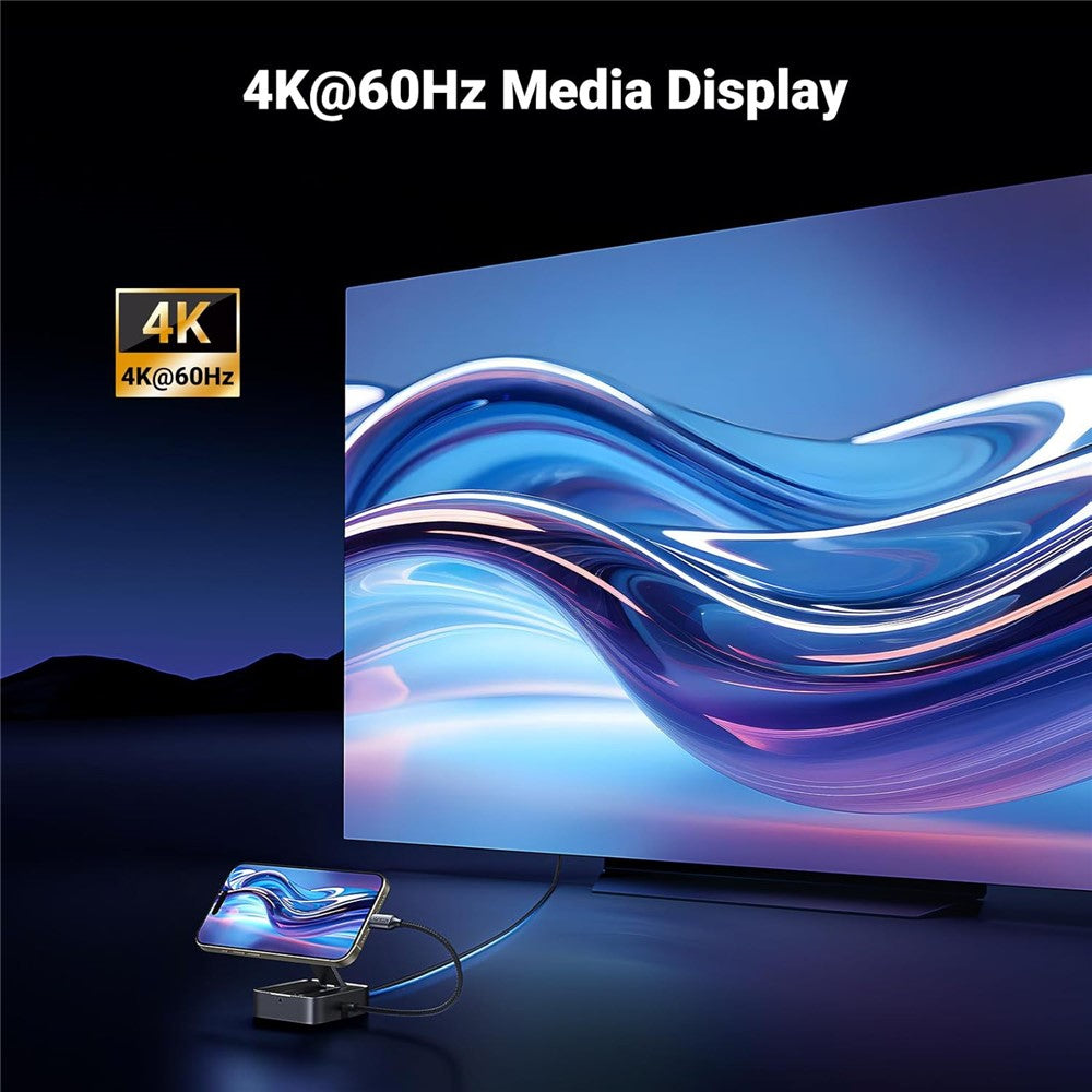 UGREEN USB C Hub, 4-in-1 Magnetic USB C to HDMI Adapter 4K@60Hz, 100W PD Charging, Foldable Portable USB C Adapter | محول يو جرين USB C هب 4 في 1 مغناطيسي HDMI 4K@60Hz شحن سريع 100W قابل للطي