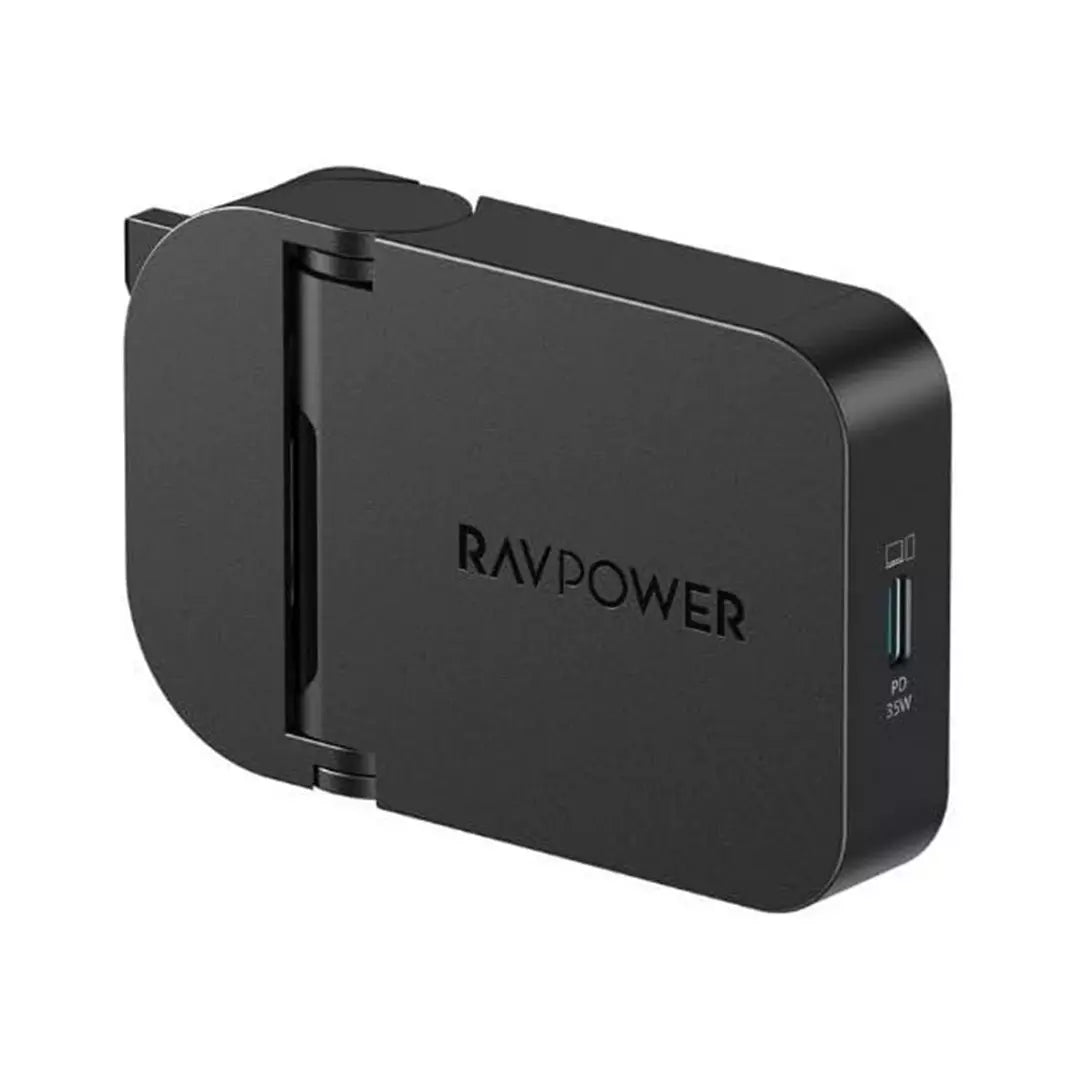 Şarjêra Dîwêr a RAVPower PC1082 35W PD GaN USB-C - Reş | Şarjêra Dîwêr a RAVPower RP-PC1082 35W PD GaN 5.0 USB-C - Reş
