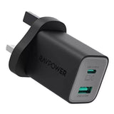 شاحن جداري راف باور RP-PC1046 بقدرة 35 واط مع منفذين | RAVPower RP-PC1046 PD Pioneer 35W 2-Port Wall Charger