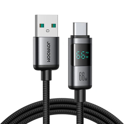 JOYROOM Prism Series 66W Kabloya Şarjkirina Bilez a USB-A berbi USB-C bi Dîmendera Dîjîtal