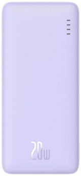 Baseus Airpow Power Bank 20000mAh 20W Purple with Cable - بطارية بيسوس إيربو المحمولة 20000 مللي أمبير 20 واط بنفسجي مع كابل
