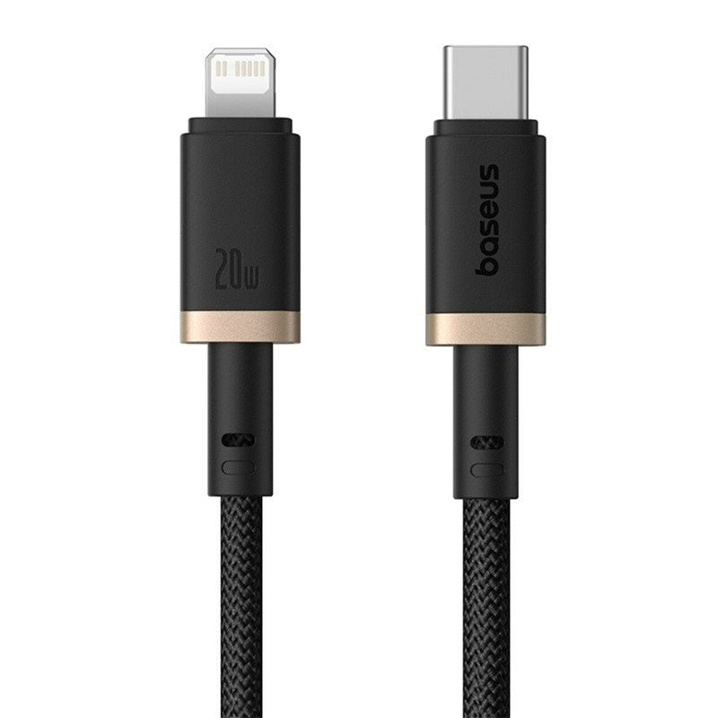 Baseus Dura Cable USB-C to Lightning 20W 2m Gold+Black | كابل بيسوس ديورا لايتننج 20 واط 2 متر ذهبي وأسود