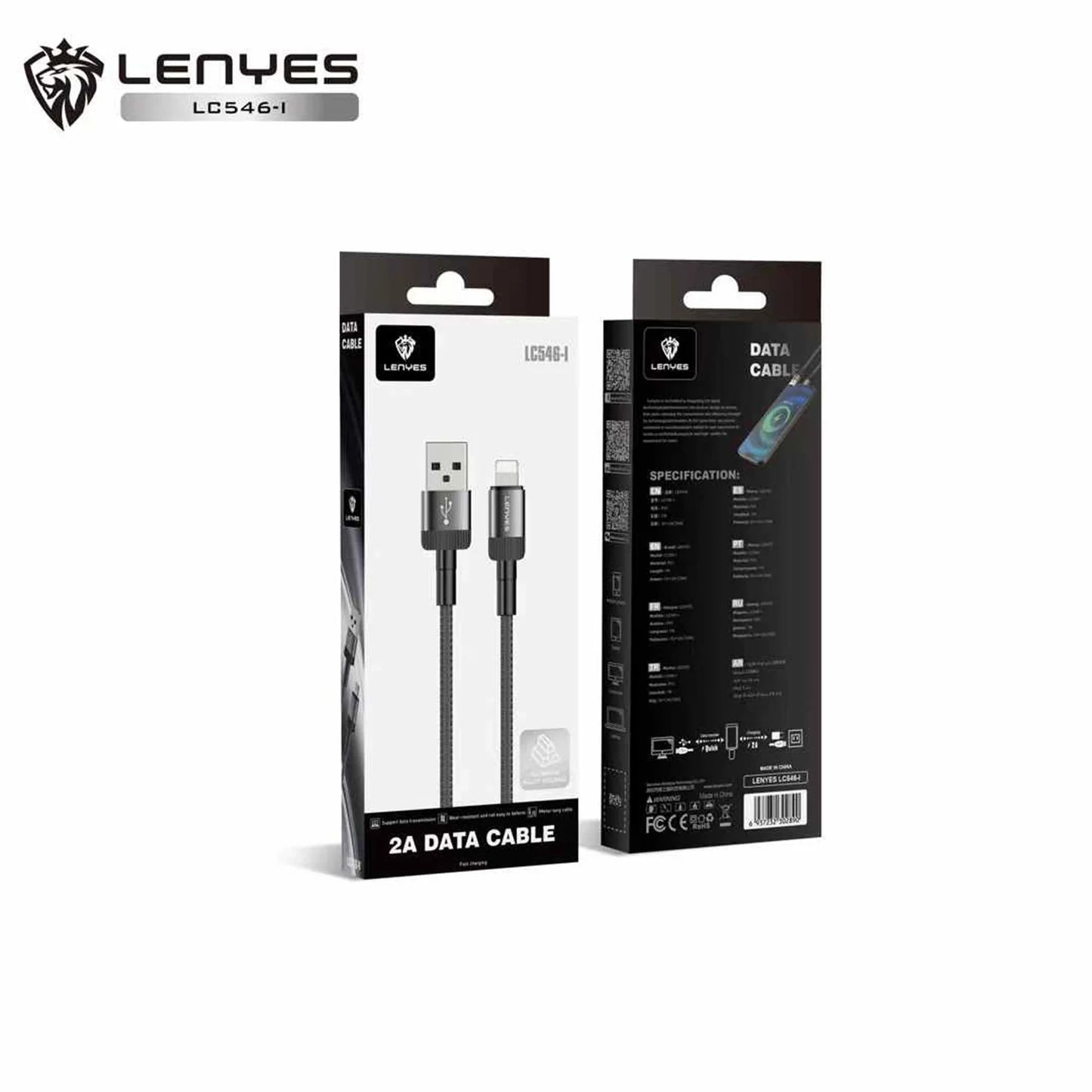 كيبل Lenyes يو اس بي اي الى لايتننع بطول 1 متر وبقدرة شحن 12 واط | Lenyes CABLE USB-A To Lightning 1M-12W
