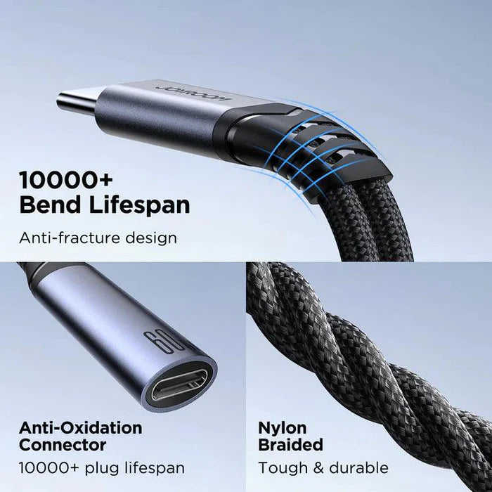JOYROOM Adaptora Dengî ya 2-di-1ê Tîpa C bo Dual Tîpa C