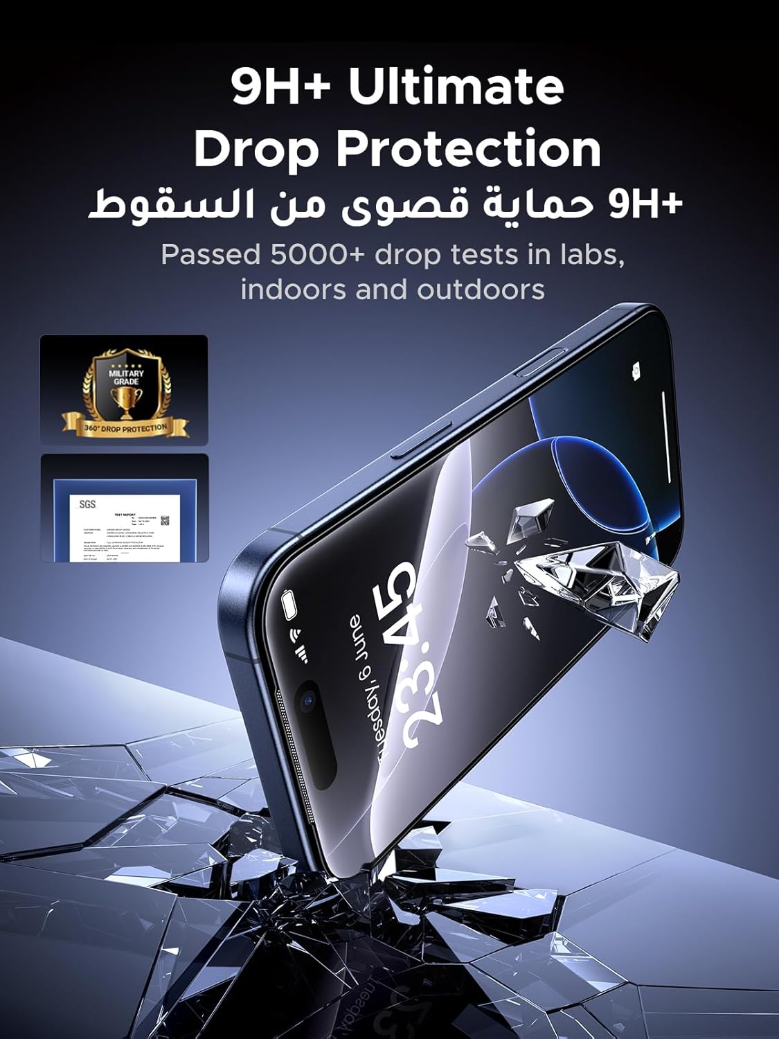 UGREEN Screen Protector for iPhone 17 Pro Max 2-Pack | واقي شاشة يو جرين لآيفون 17 برو ماكس - عبوتين