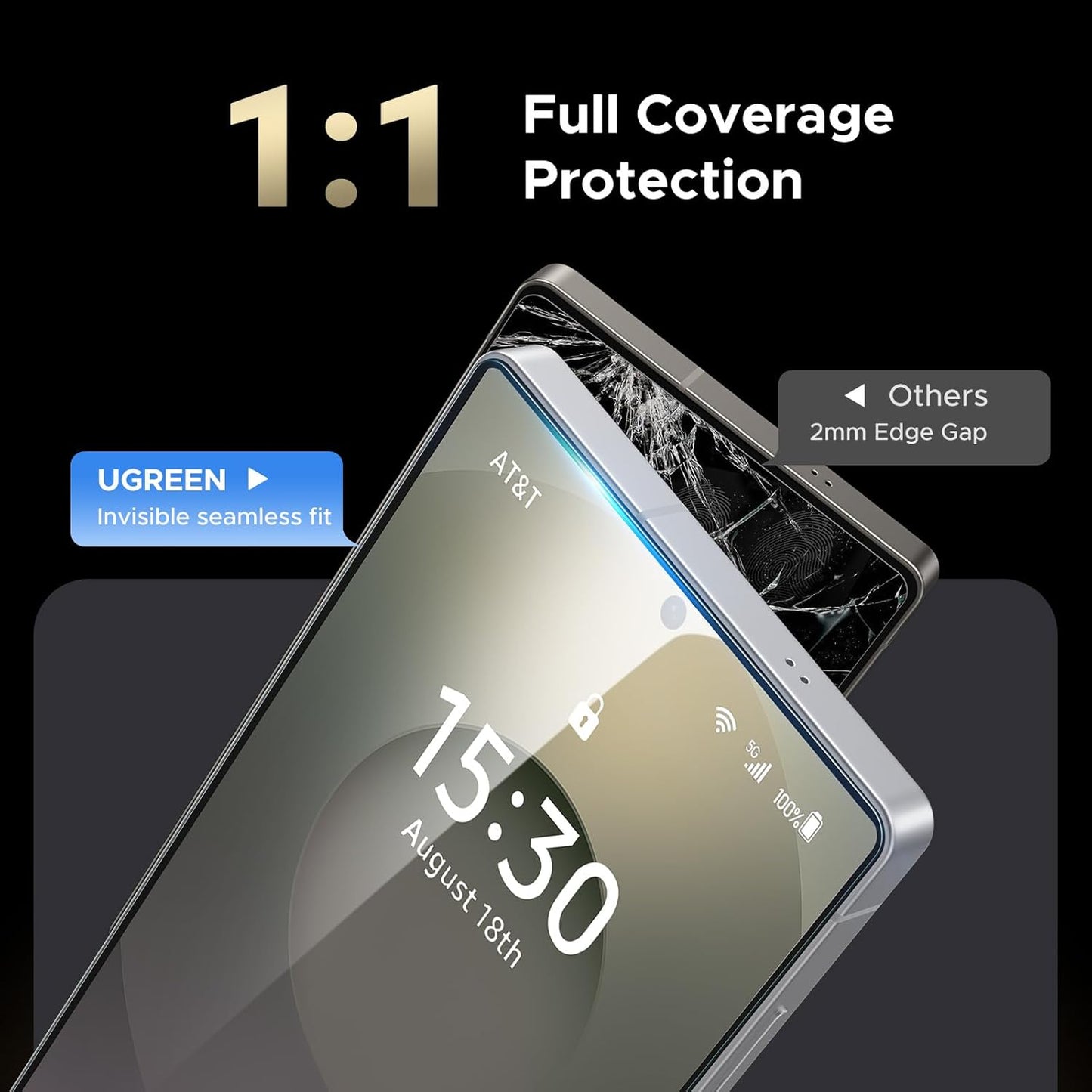 UGREEN HD Screen Protector with Installation Frame for Samsung Galaxy S25 2-Pack | حماية شاشة UGREEN لسامسونج جالاكسي S25 عبوتين