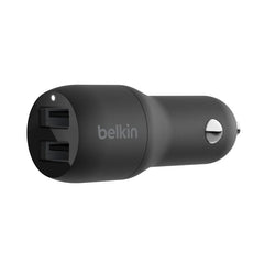شاحن سيارة بيلكن BoostCharge بمنفذي يو اس بي اي وبقدرة شحن 24 واط | Belkin BoostCharge Dual USB-A Car Charger 24W