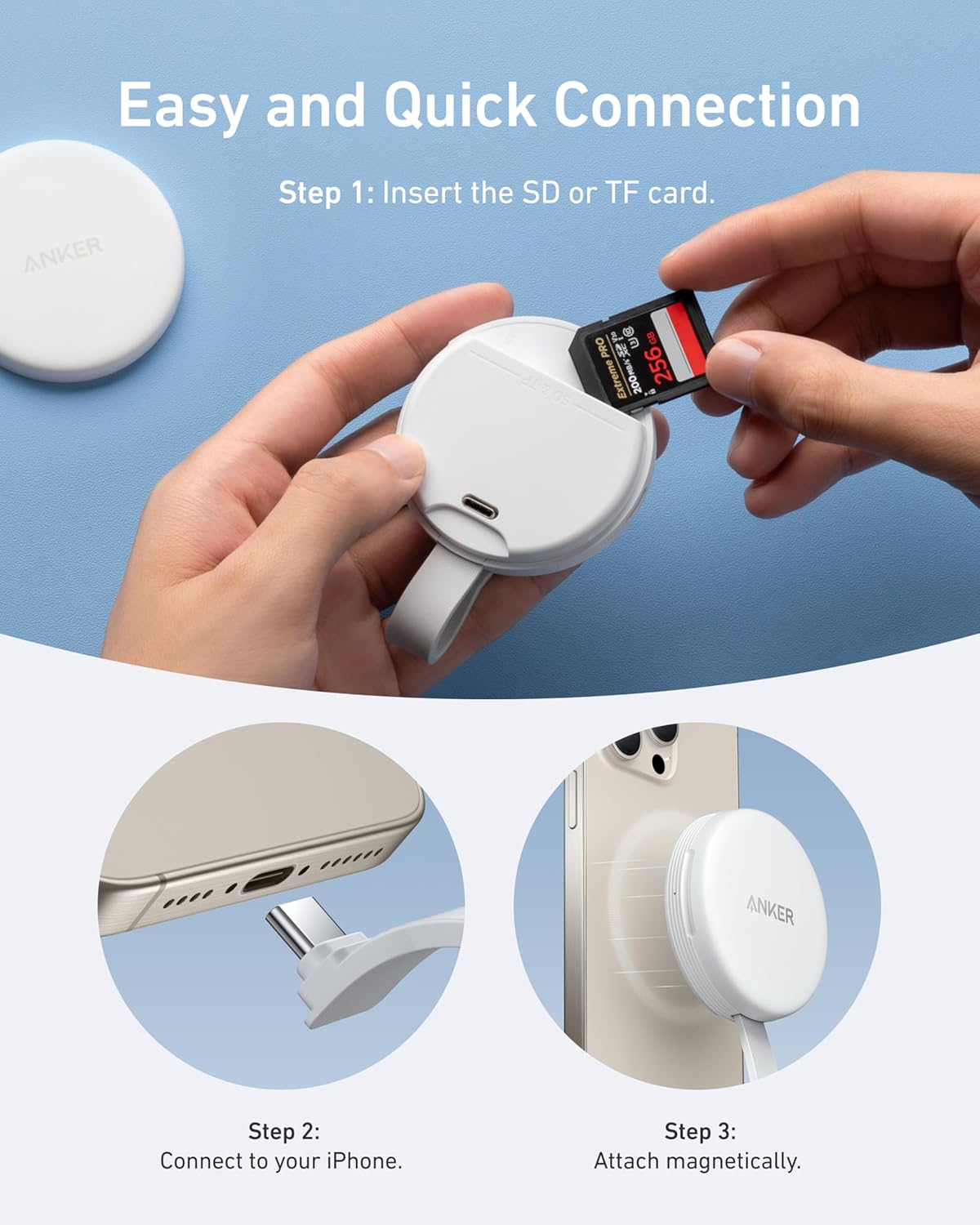 محول يو اس بي سي انكر ماغ جو 3 في 1 | Anker MagGo USB-C Adapter 3-in-1
