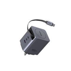 UGREEN 100W GaN Fast Charger with Retractable Cable - شاحن يوجرين 100 واط تقنية جان مع كيبل قابل للسحب