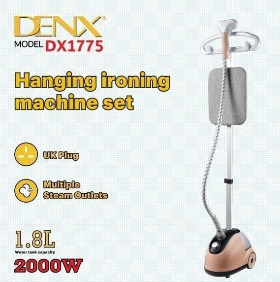 DENX Professional Garment Steamer 2000W 2-in-1 DX1775 | مكواة بخار احترافية دينكس 2 في 1