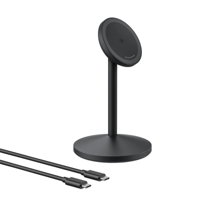 شاحن انكر ماغ جو اللاسلكي, شحن سريع 15 واط متوافق مع ماغسيف | Anker MagGo Wireless Charger, 15W Qi2 Fast Charging Dock, MagSafe-Compatible
