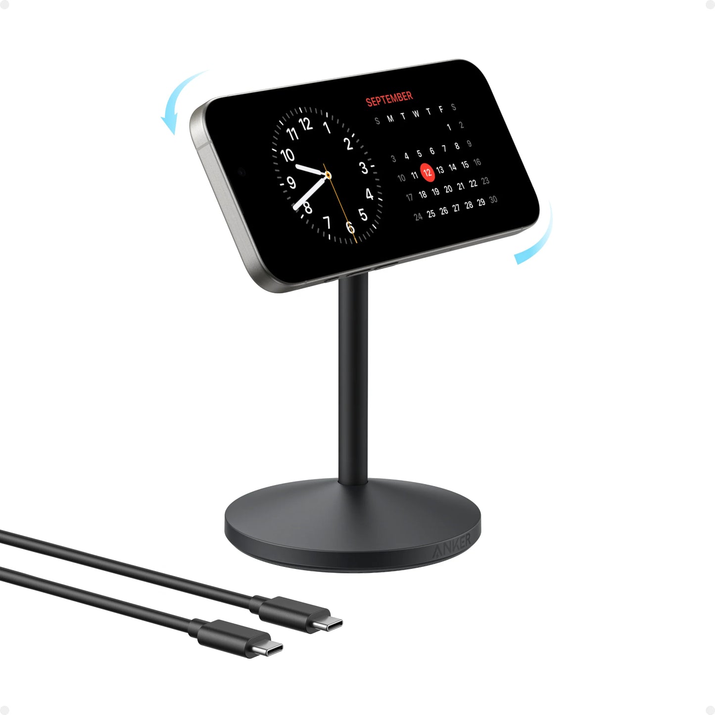 شاحن انكر ماغ جو اللاسلكي, شحن سريع 15 واط متوافق مع ماغسيف | Anker MagGo Wireless Charger, 15W Qi2 Fast Charging Dock, MagSafe-Compatible