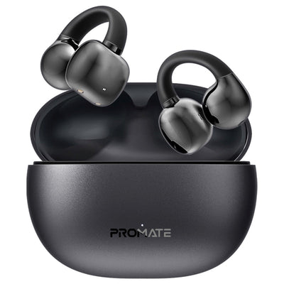 Promate AirClip Open Ear OWS TWS Earbuds 500mAh Black-Front