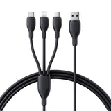 كابل شحن سريع Baseus Ultra-Fast 3-in-1 Cable USB-A→M+L+C 3.5A 1.3m Black