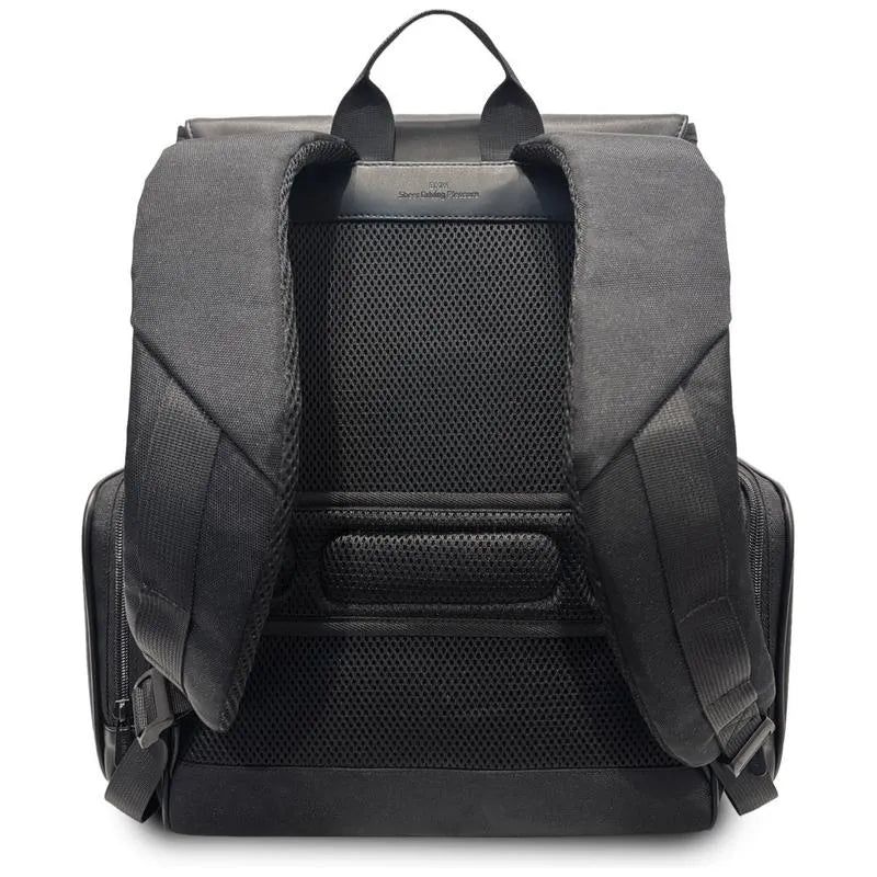 BMW Side Pockets Metal Logo Laptop Backpack 15" Nylon & PU – Black | حقيبة ظهر BMW بجيوب جانبية وشعار معدني لاب توب 15 بوصة أسود