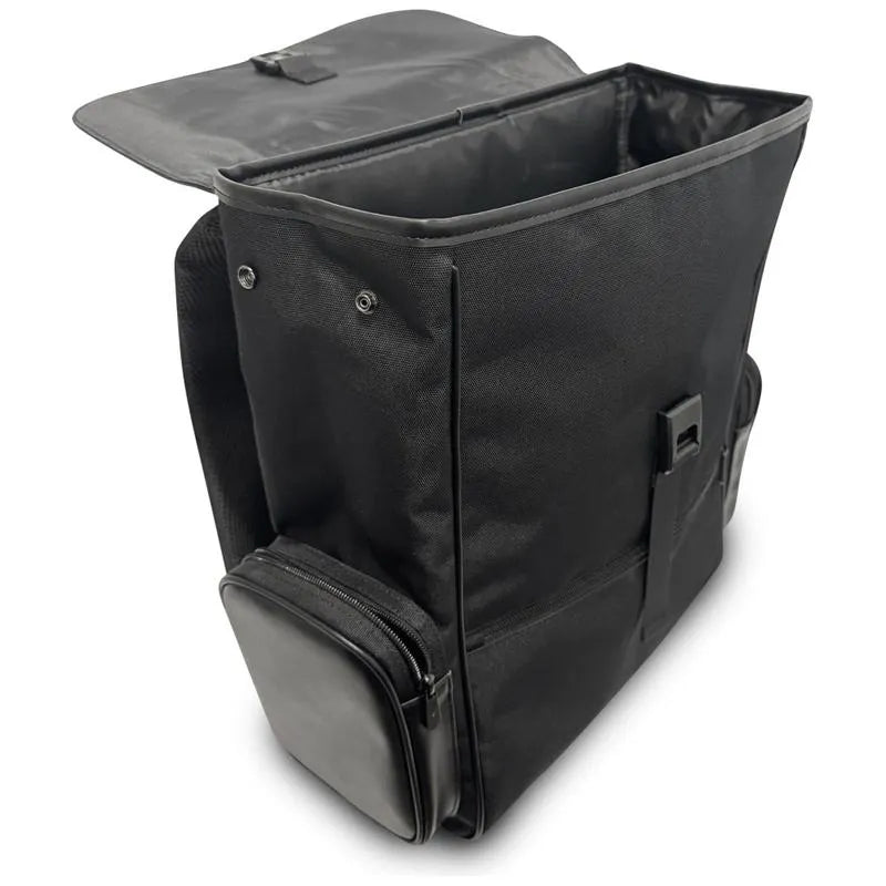 BMW Side Pockets Metal Logo Laptop Backpack 15" Nylon & PU – Black | حقيبة ظهر BMW بجيوب جانبية وشعار معدني لاب توب 15 بوصة أسود