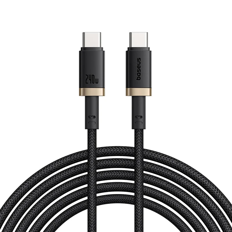Baseus Dura Cable USB-C→C 240W 1m Black | كابل بيسوس ديورا USB-C→C 240 واط 1 متر أسود