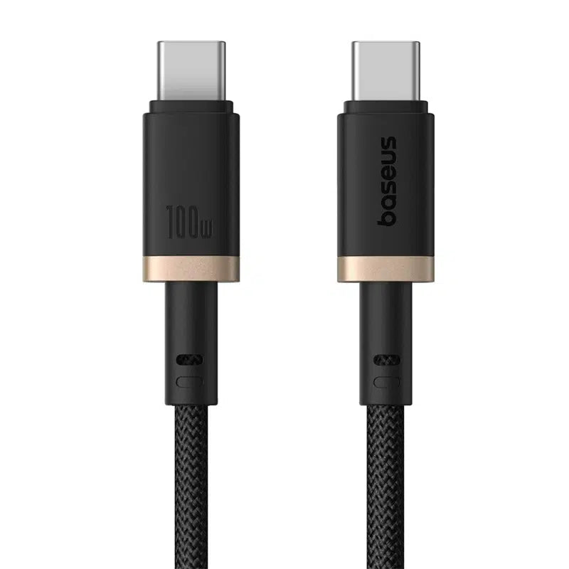 كابل Baseus Dura Cable USB-C إلى USB-C 100W 2m ذهبي وأسود | Baseus Dura Cable C-C 100W 2m Gold+Black