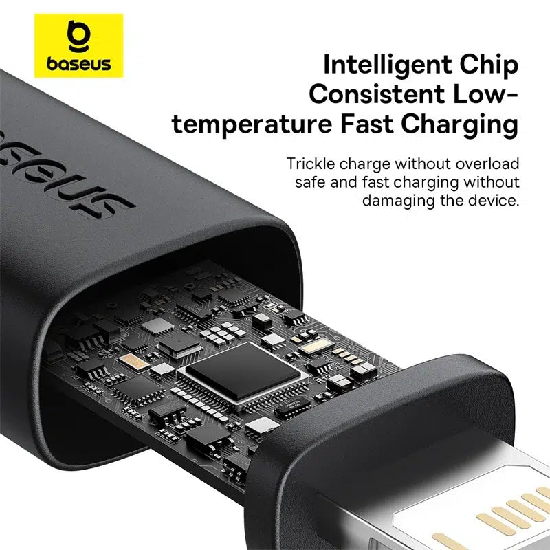 Baseus Dura Cable USB→iP 2.4A 1m Gold+Black | كابل بيسوس ديورا USB إلى آيفون 2.4 أمبير 1 متر ذهبي وأسود
