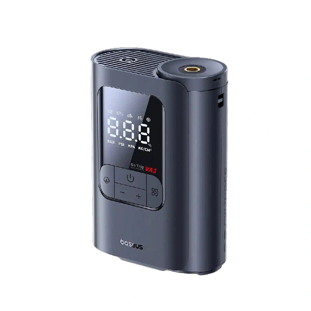 Baseus GoTrip VA1 Cordless Inflator 22-Cylinder Black with Hoses + Cable - منفاخ لاسلكي بيسوس جو تريب VA1 22 سلندر أسود مع خراطيم وكيبل