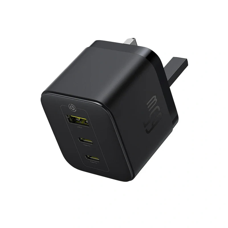 شاحن بيسوس بالم 2C+U بقوة 65W قابس بريطاني أسود | Baseus Palm Charger 2C+U 65W UK Black