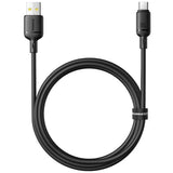 Baseus Silky Cable USB-A→C 3A 1m Black | كابل بيسوس سيلكي USB-A→C 3 أمبير 1 متر أسود