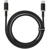 كابل Baseus Dura C إلى C 100W 1م ذهبي وأسود - Baseus Dura Cable C to C 100W 1m Gold+Black