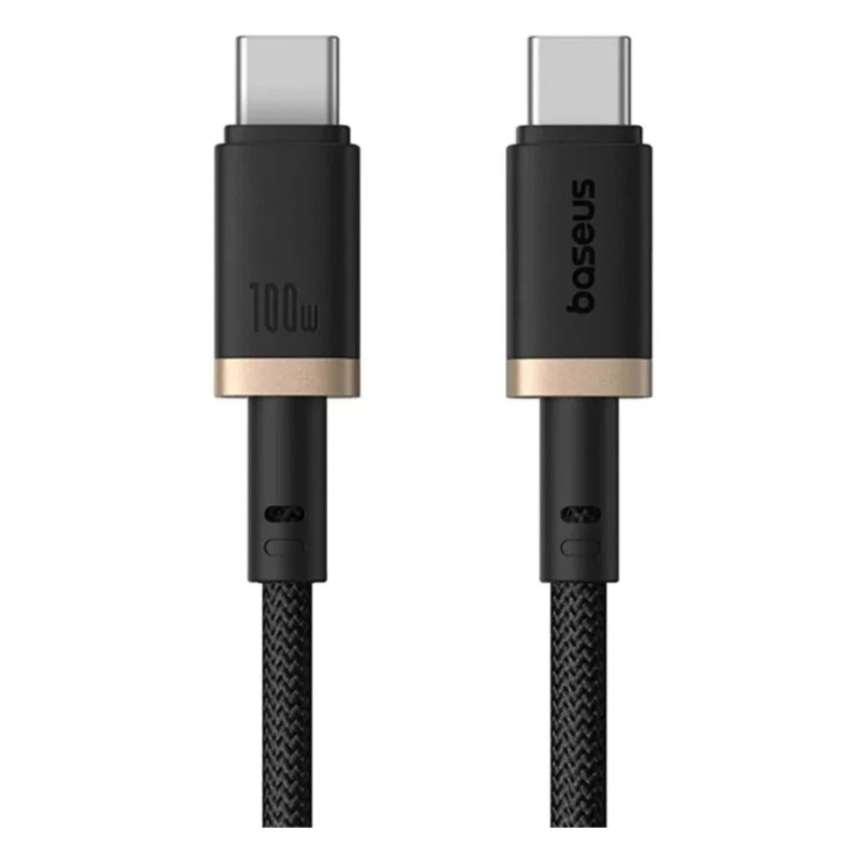 كابل Baseus Dura C إلى C 100W 1م ذهبي وأسود - Baseus Dura Cable C to C 100W 1m Gold+Black