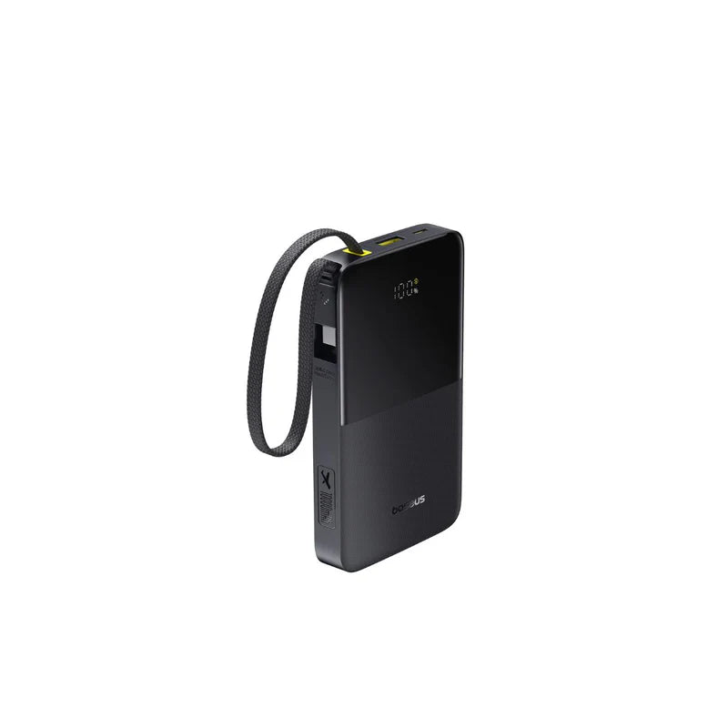 Baseus EnerFill FC51 Bipow2 Pro Power Bank 10000mAh 22.5W White Built-in Cable - باور بانك بيسوس انرفيل FC51 بايباو 2 برو 10000 مللي أمبير 22.5 واط أبيض بكيبل مدمج