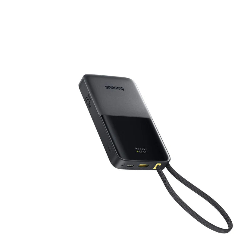 Baseus EnerFill FC51 Bipow2 Pro Power Bank 10000mAh 22.5W White Built-in Cable - باور بانك بيسوس انرفيل FC51 بايباو 2 برو 10000 مللي أمبير 22.5 واط أبيض بكيبل مدمج