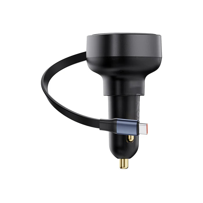 شاحن سيارة إينجويمنت برو 60 واط مع كابل Type-C قابل للسحب وشحن سريع | Enjoyment Pro 60W Car Charger with Retractable Type-C Cable Fast Charging