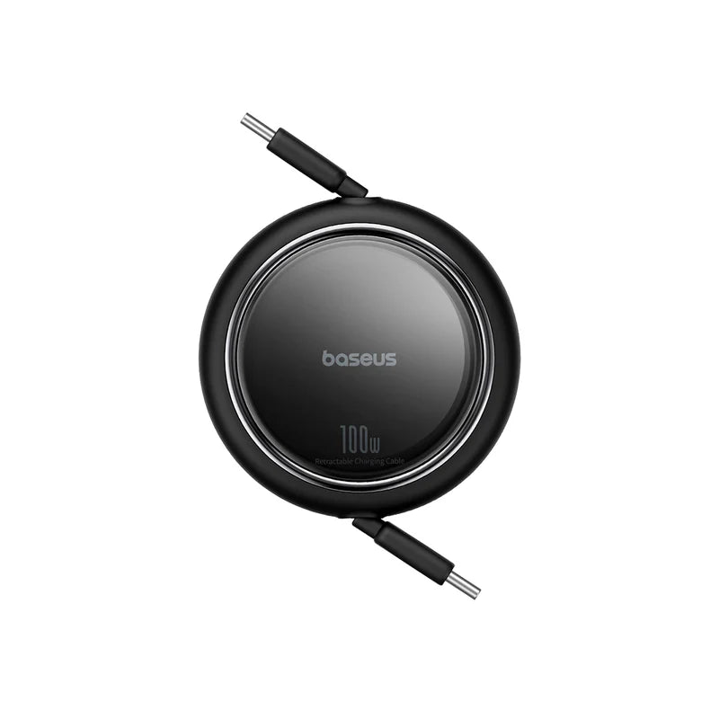 Baseus Free2Draw Retractable Cable C→C 100W 1m Black | كابل بيسوس قابل للسحب C→C 100 واط 1 متر أسود