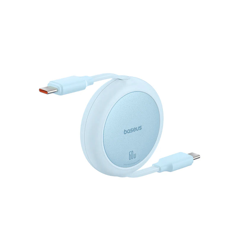 كابل Baseus Free2Pull Mini C إلى C 60W 1م أزرق - Baseus Free2Pull Mini Cable C to C 60W 1m Blue