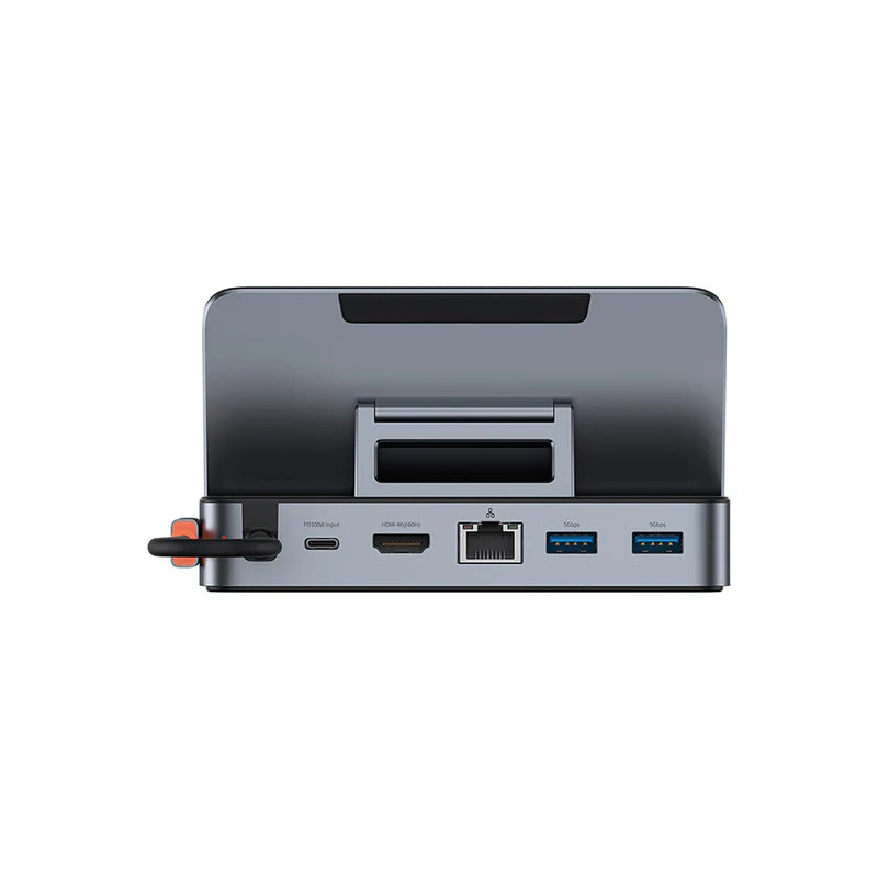 هاب Baseus GamerX بـ 6 منافذ Type-C رمادي فضائي - Baseus GamerX 6-Port Type-C HUB Space Grey