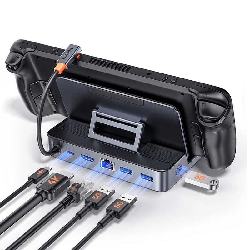 هاب Baseus GamerX بـ 6 منافذ Type-C رمادي فضائي - Baseus GamerX 6-Port Type-C HUB Space Grey