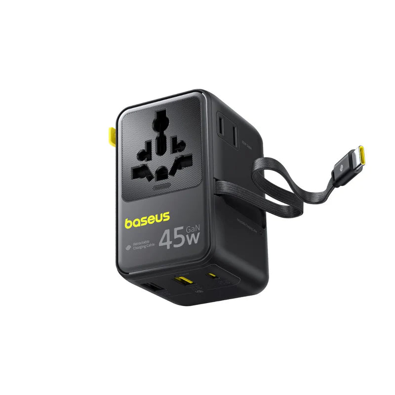 Baseus PicoGo AG11 Universal Travel Adapter 2AC+2U+2C 45W | محول سفر عالمي بيسوس بيكو جو 6 منافذ 45 واط