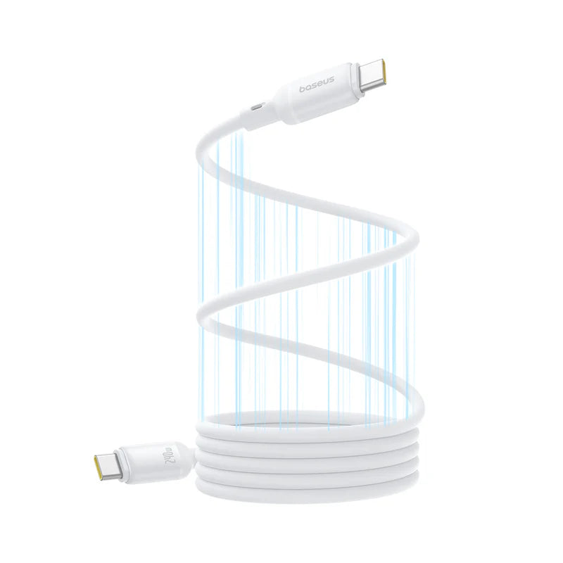 Baseus PicoGo Magnetic Cable Type-C to Type-C 240W 1m White | كابل بيسوس بيكو جو المغناطيسي تايب سي 240 واط 1 متر أبيض