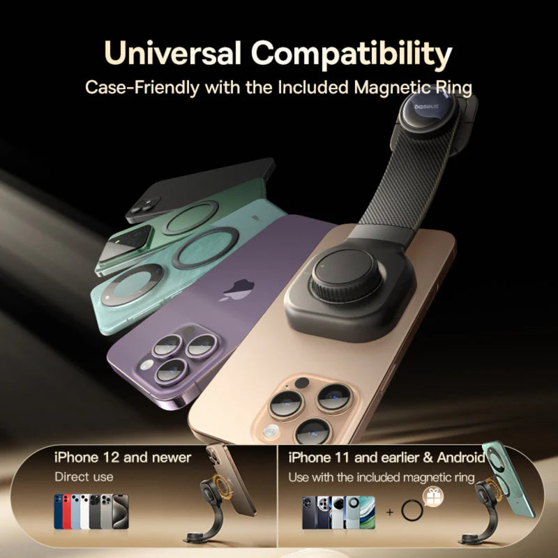 Baseus PrimeTrip C03 Magnetic Mount Stick-on Black - حامل سيارة مغناطيسي بيسوس برايم تريب C03 لاصق أسود