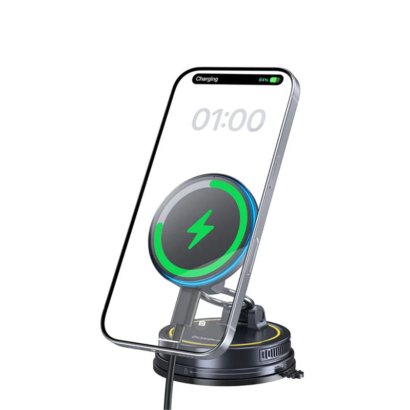 Baseus PrimeTrip VC2 Flex Pro Magnetic Car Charger 15W Wireless | حامل وشاحن سيارة بيسوس برايم تريب VC2 فليكس برو مغناطيسي لاسلكي 15 واط