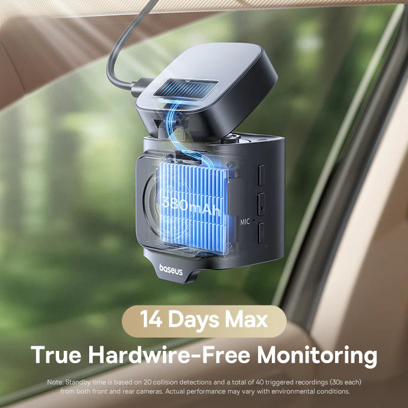 Baseus PrimeTrip VD1 Dash Cam 3K+1080p Black - كاميرا سيارة بيسوس برايم تريب VD1 دقة 3K سوداء