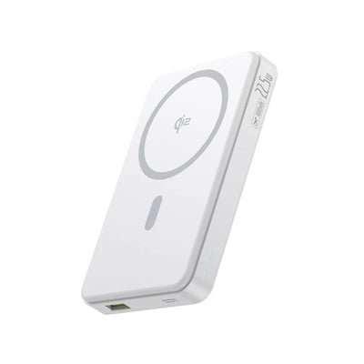 Baseus Airpow II Qi2 Magnetic Power Bank 10000mAh 22.5W White with Cable | بنك طاقة بيسوس Airpow II مغناطيسي 10000 مللي أمبير 22.5 واط أبيض مع كابل