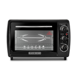 فرن بلاك أند ديكر بسعة 19 لتر وباب زجاجي مزدوج وشواية دوارة | BLACK+DECKER TRO19RDG-B5 19L Toaster Oven