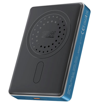 Promate Blade-10 MagSafe Aluminum Power Bank 10000mAh 15W Blue-Front