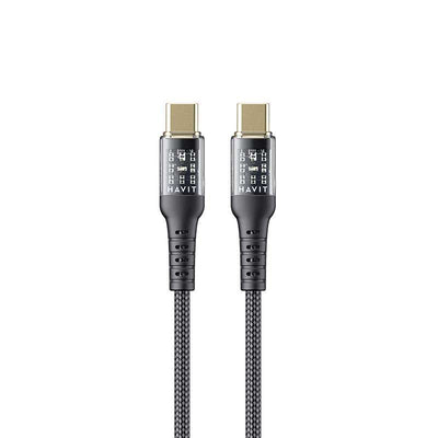 كيبل هافيت CB6240 تايب سي الى تايب سي بقدرة شحن 60 واط وطول 1متر | Havit CB6240 1m USB-C to USB-C Cable PD 60W Fast Charging