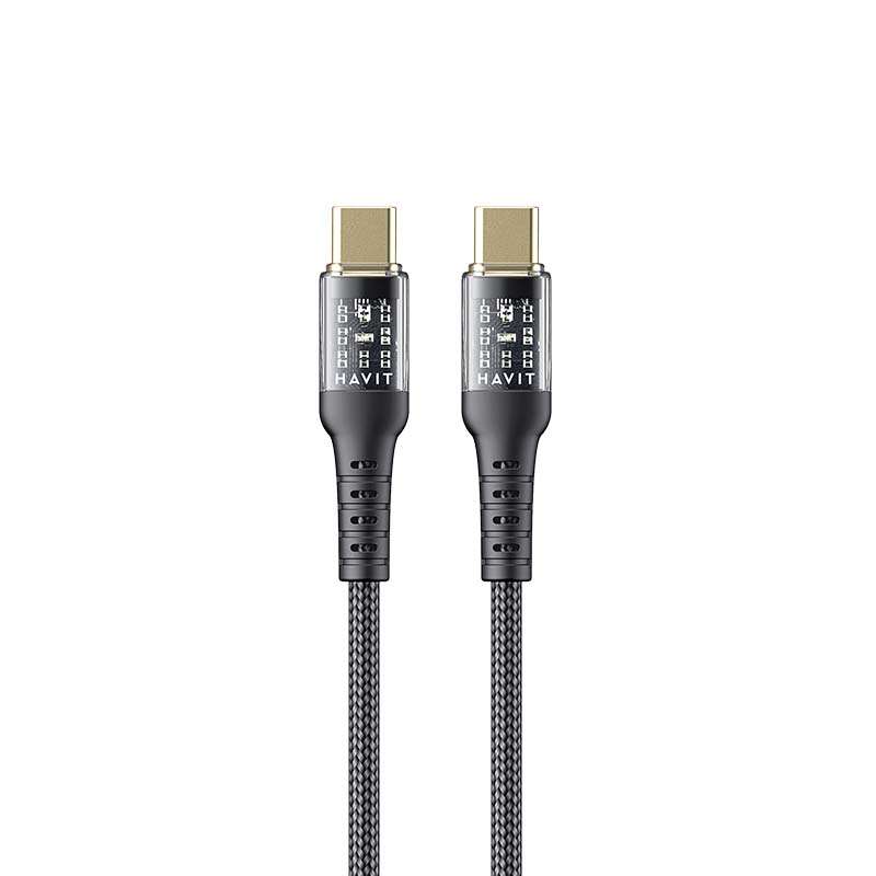 كيبل هافيت CB6240 تايب سي الى تايب سي بقدرة شحن 60 واط وطول 1متر | Havit CB6240 1m USB-C to USB-C Cable PD 60W Fast Charging